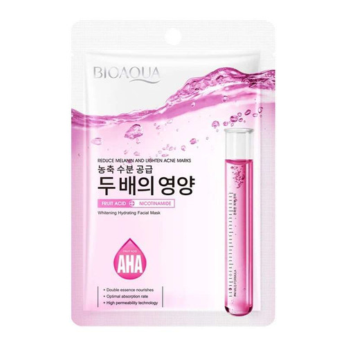 ماسک صورت ورقه ای AHA فروت اسید+نیکوتینامید BIOAQUA