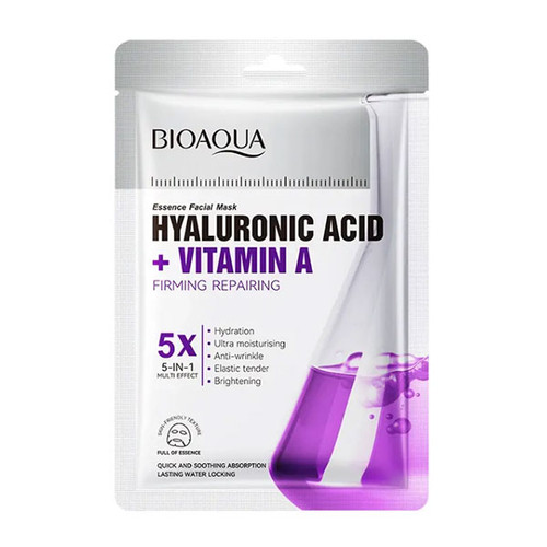 ماسک صورت ورقه ای هیالورونیک اسید و ویتامین آ BIOAQUA