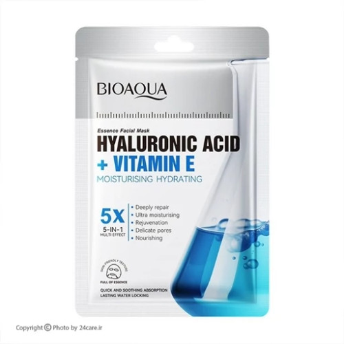 ماسک صورت ورقه ای هیالورونیک اسید و ویتامین ای BIOAQUA