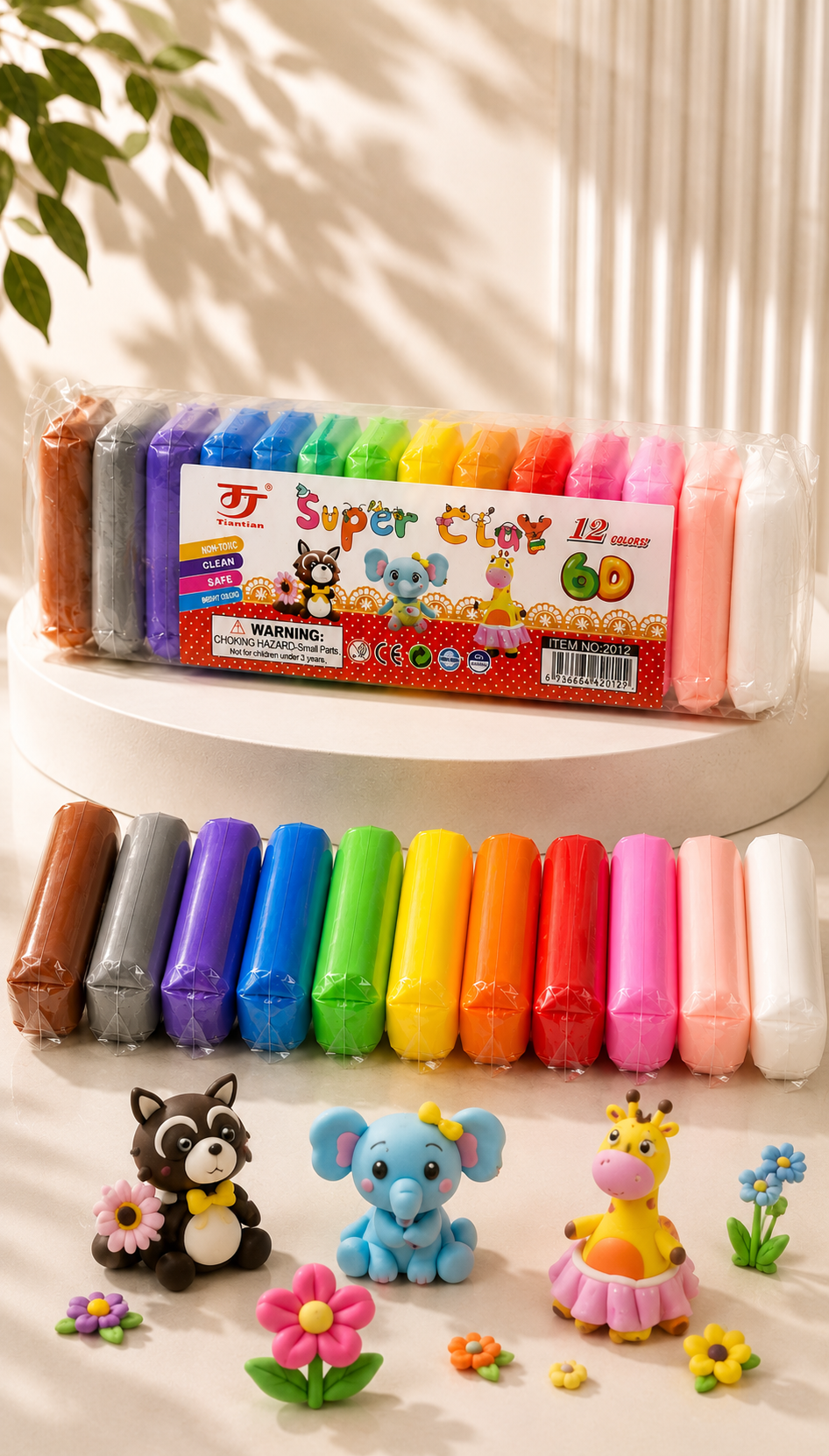 خمیر کِلِی یا خمیر سبک ۱۲ رنگ مارک super clay وارداتی